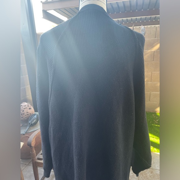 Free People Unisex Oversize Thick Cotton Ribbed Single Button Black Cardigan S P - Picture 15 of 16